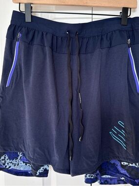 NWT Nike Dry Wild Run 2-in-1 Running Shorts Mens L Blue Training Reflective Trim